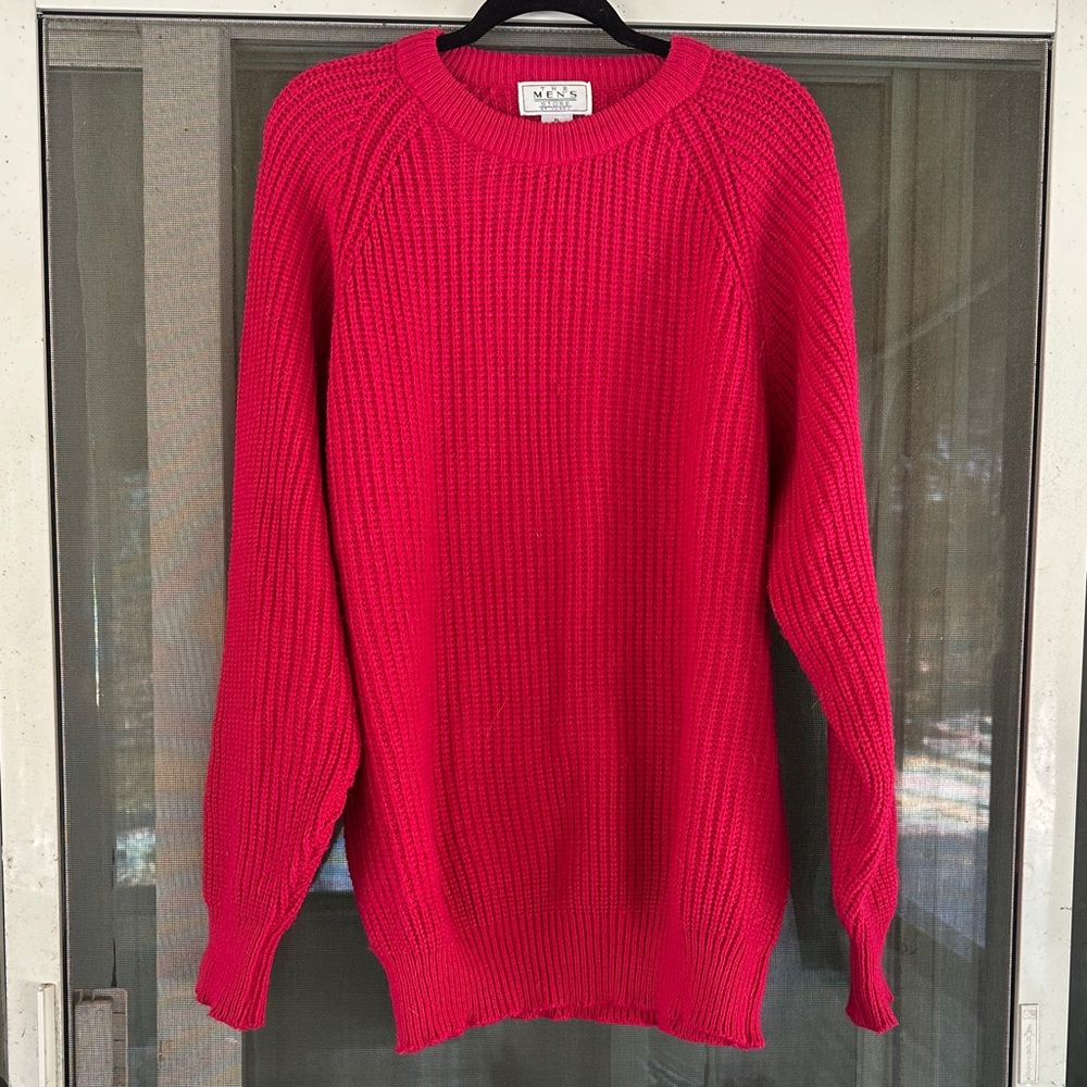 J. McLaughlin Hot Pink Ribbed Crewneck Sweater